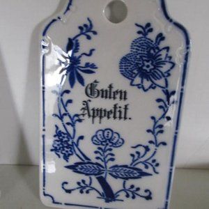 Guten Appetit Good Appetite Blue Danube Blue Onion Pattern Blue and White Trivet